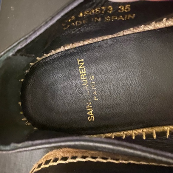 Saint Laurent YSL Monogram Leather Espadrilles - Picture 6 of 11